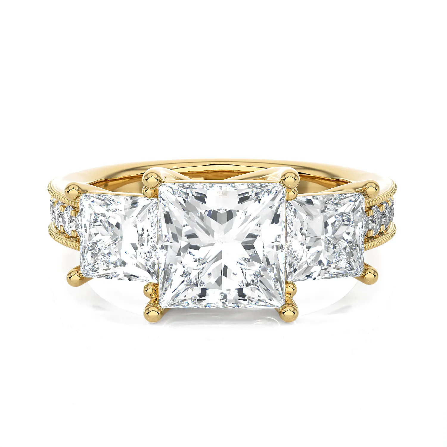 3 1/3 ctw Princess-Cut Three Stone Lab Grown Diamond Ring