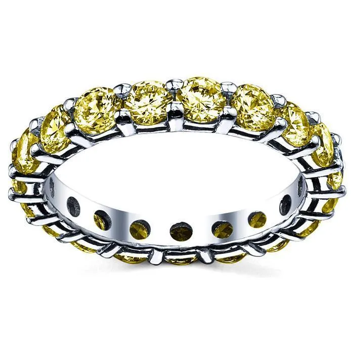 3.00 cttw Yellow Sapphire Eternity Ring