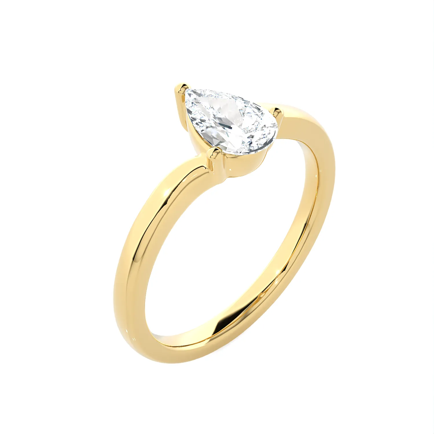 3/4 ctw Pear-Shaped Lab Grown Diamond Solitaire Engagement Ring