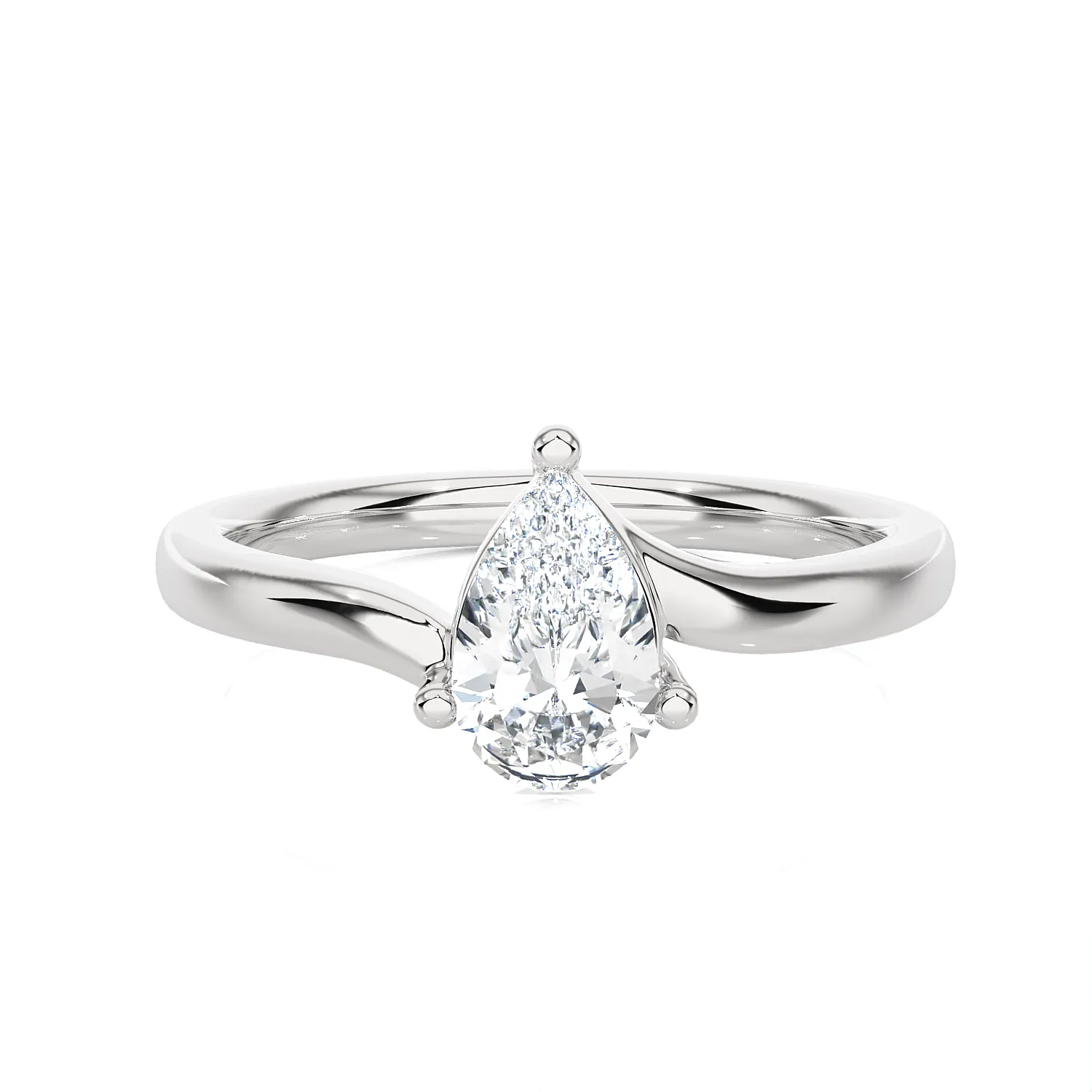 3/4 ctw Pear-Shaped Lab Grown Diamond Solitaire Engagement Ring