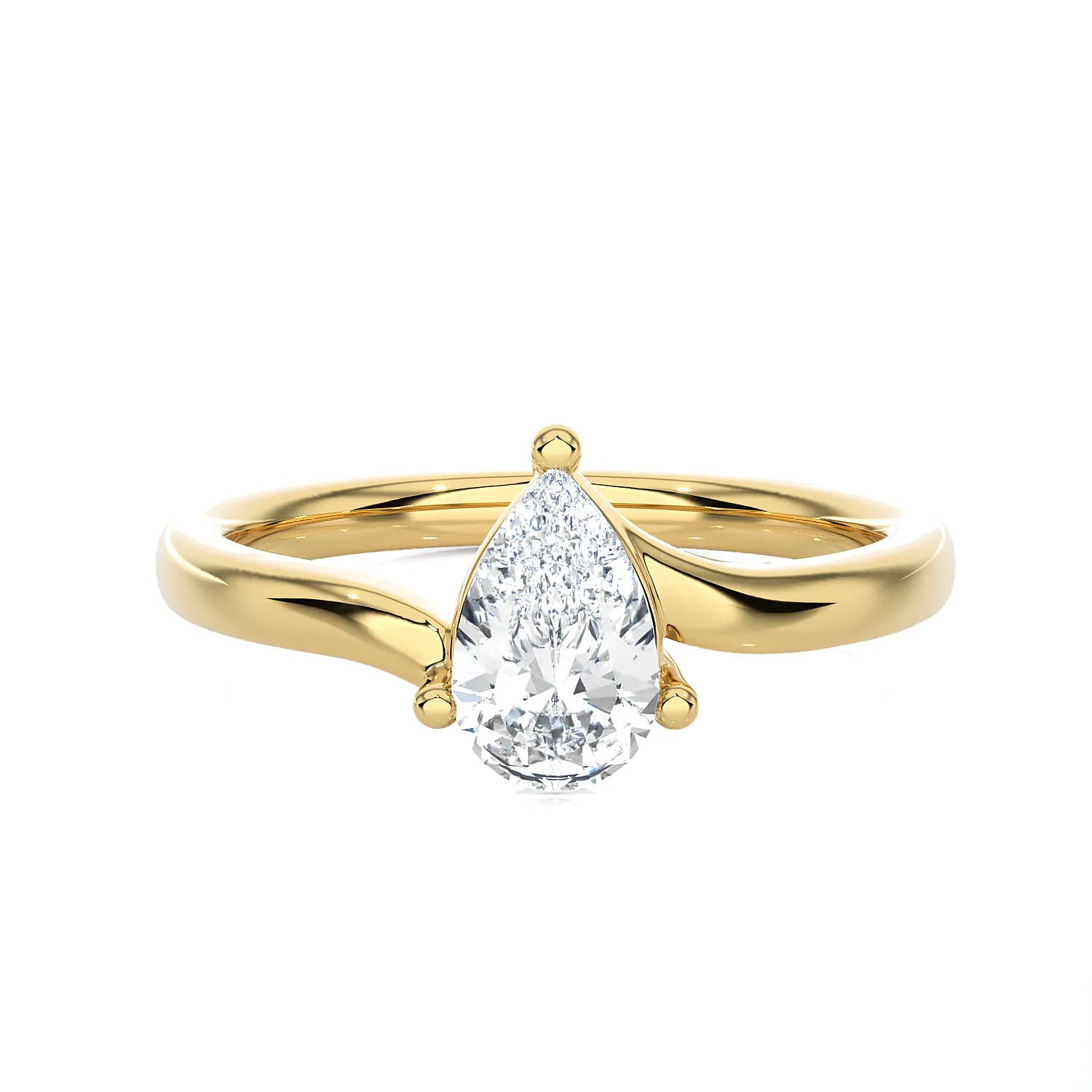 3/4 ctw Pear-Shaped Lab Grown Diamond Solitaire Engagement Ring