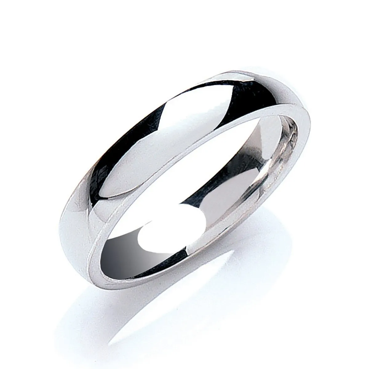 4mm Court Wedding Ring in 9ct White Gold