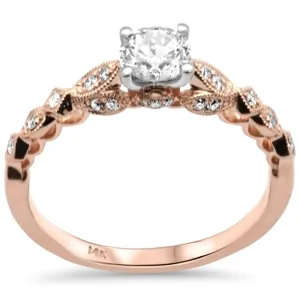 .62ct 14K Rose Gold Diamond Engagement Ring Size 6.5 G SI Natural Diamonds