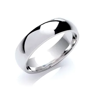 6mm Court Wedding Ring in 9ct White Gold