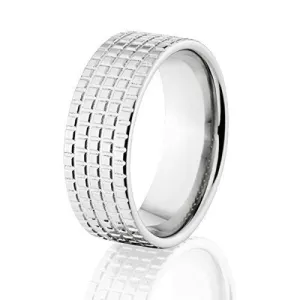 8mm Cobalt Tire Tread Ring - Men's Wedding Bands