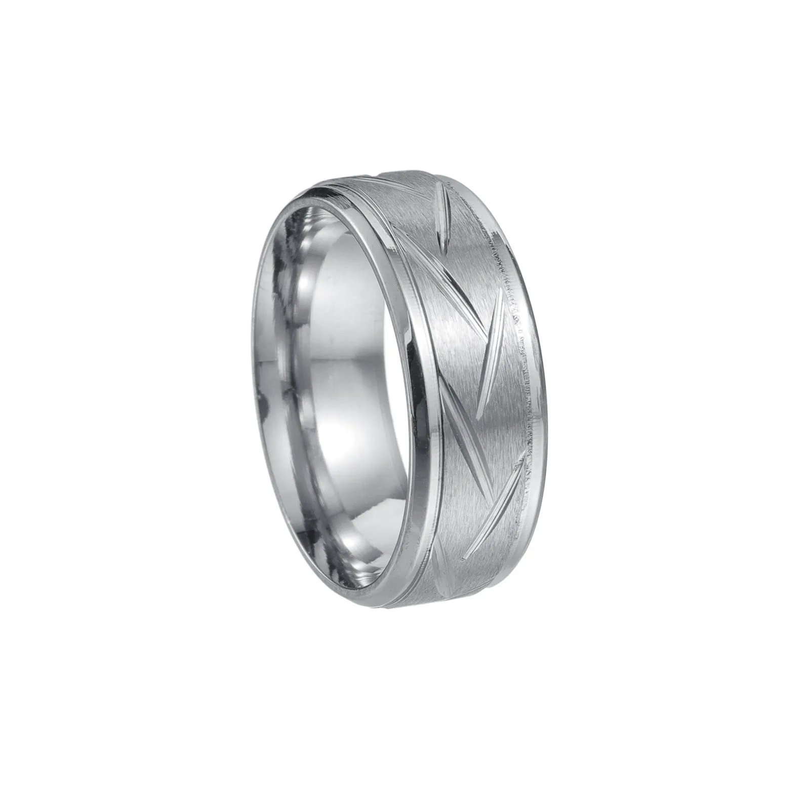 8mm Stainless Steel Floral Men's Ring - Premium Quality, Durable, and Stylish