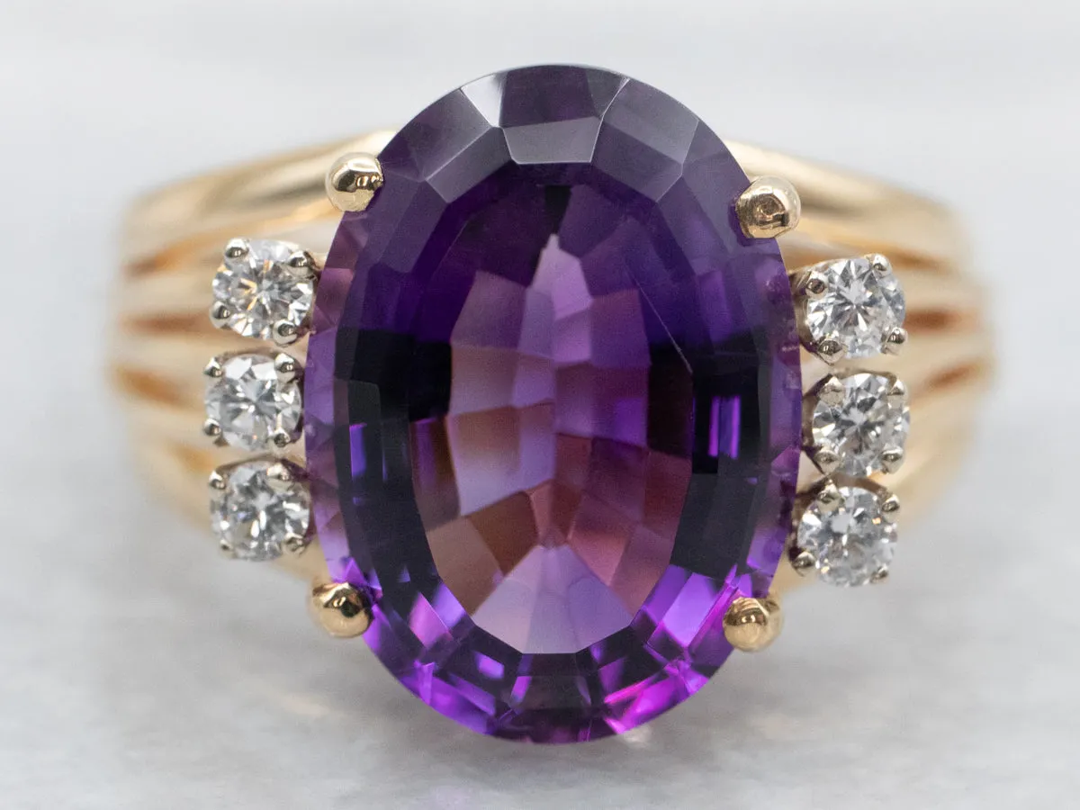 Amethyst and Diamond Ring