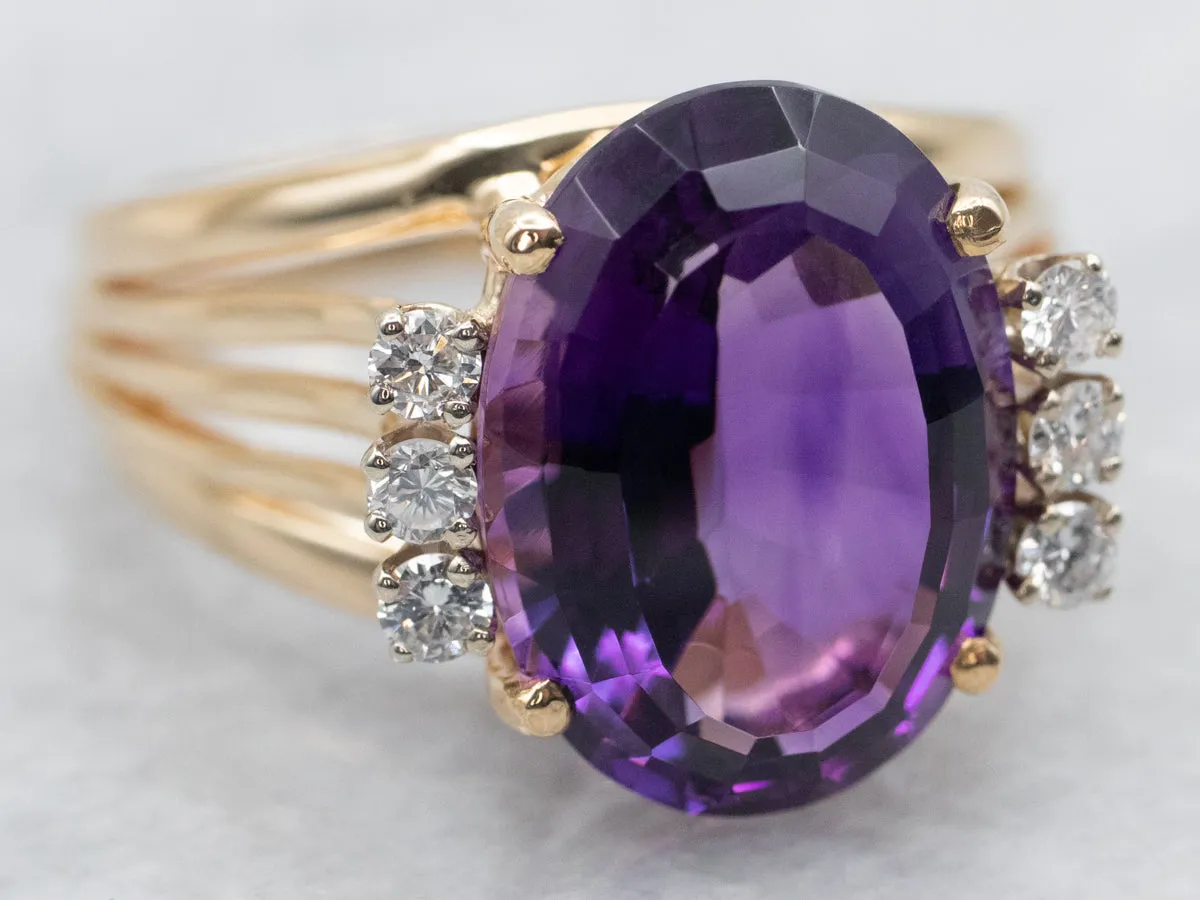 Amethyst and Diamond Ring