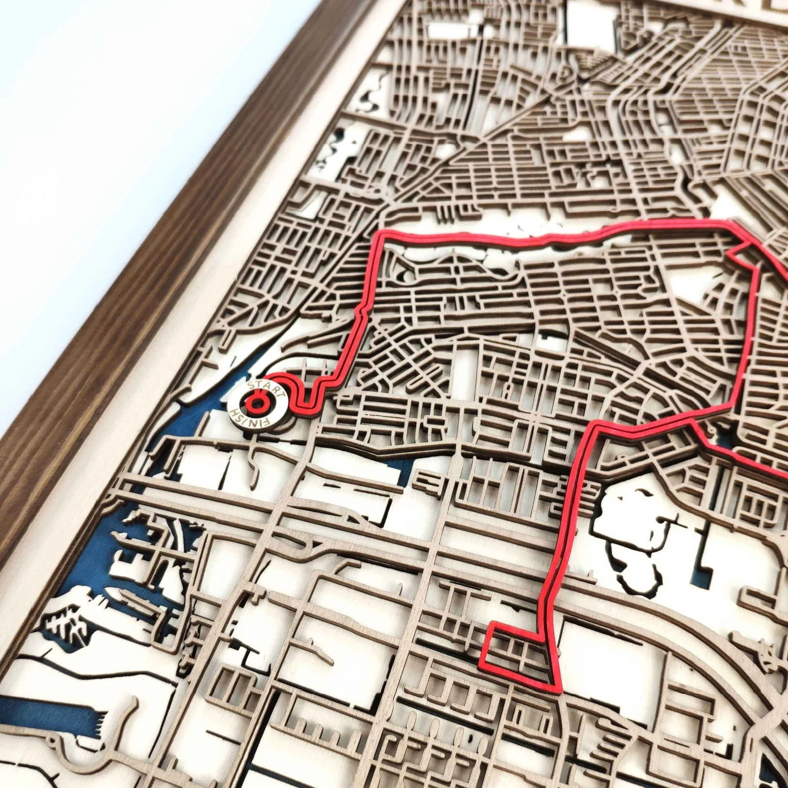 Amsterdam Marathon Commemorative Wooden Route Map – Collector's Item