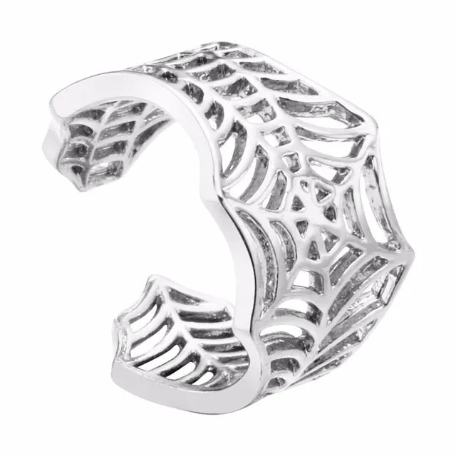 Bat Rings Handmade Spider Web Animal Tail Puzzle Jewelry Open Adjustable Encircle Ring Wholesale Bijoux