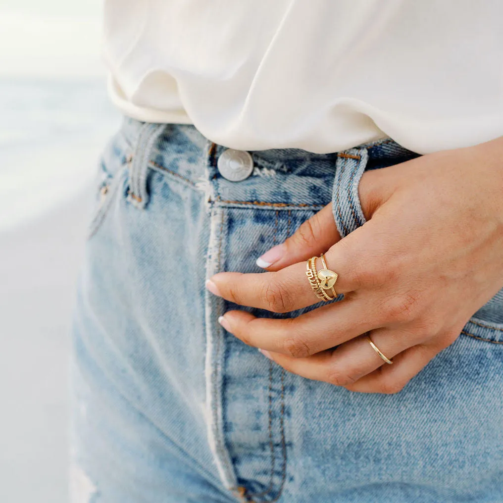 Beaded Heart Ring