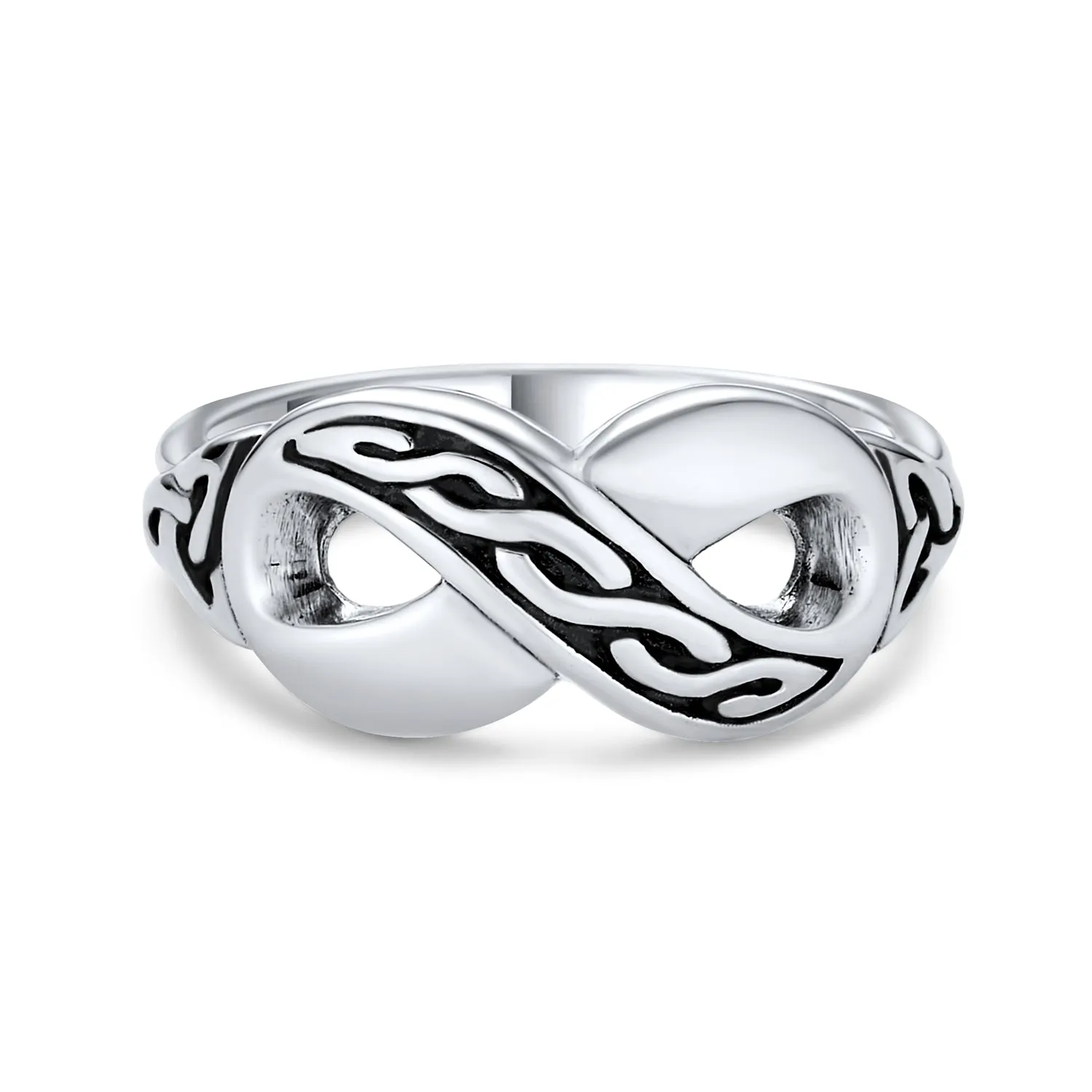 Best Friends BFF Love Knot Infinity Band Ring .925Sterling Silver