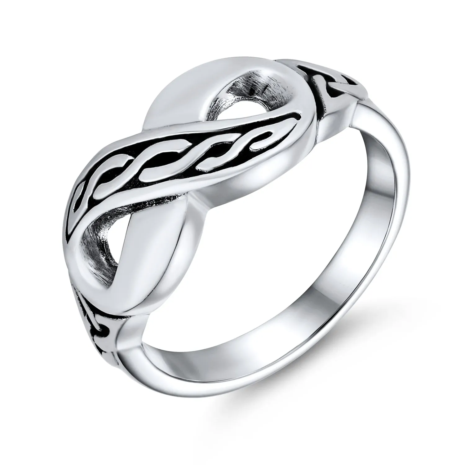 Best Friends BFF Love Knot Infinity Band Ring .925Sterling Silver