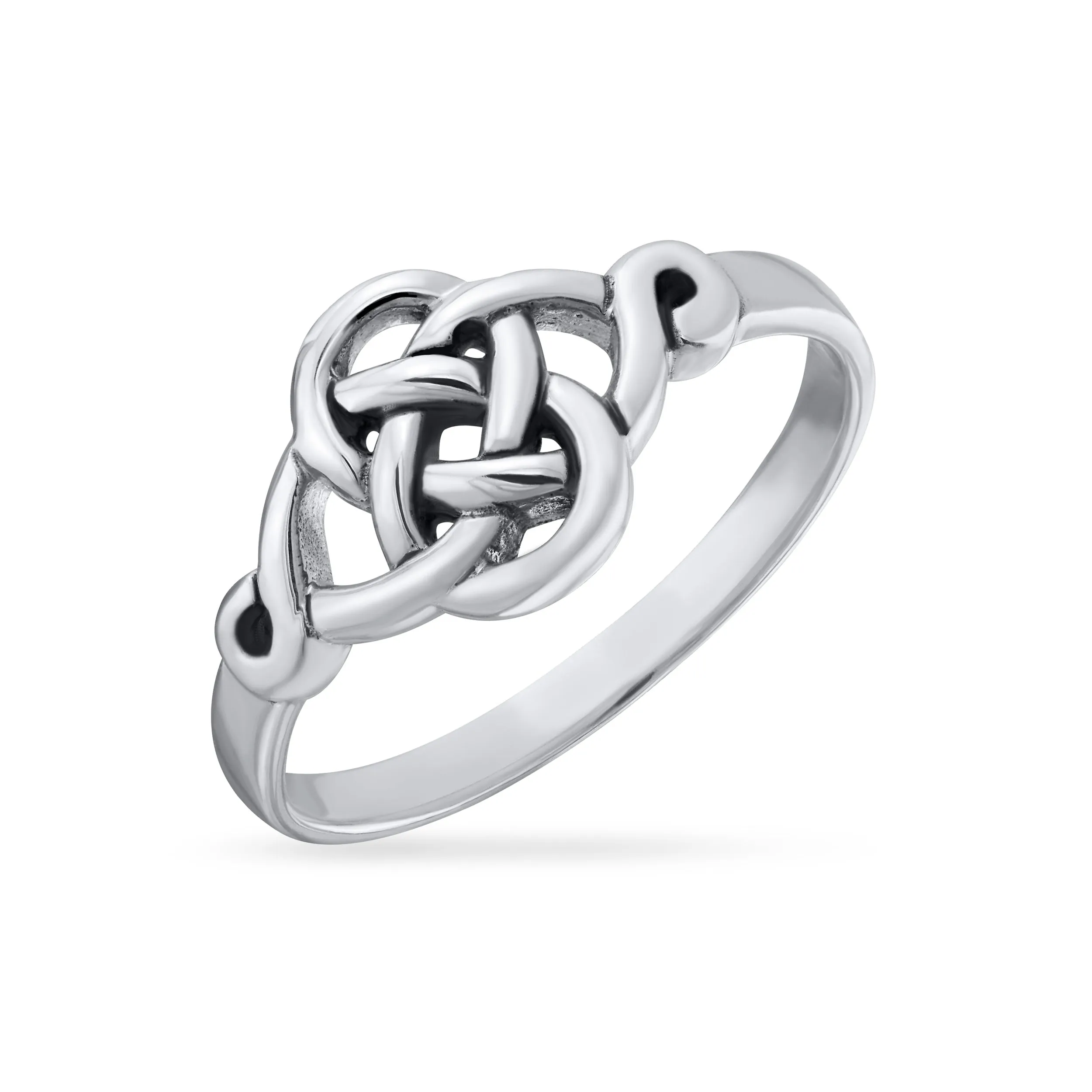 Best Friends Celtic Love Knots Infinity Promise Ring Band .925 Sterling Silver