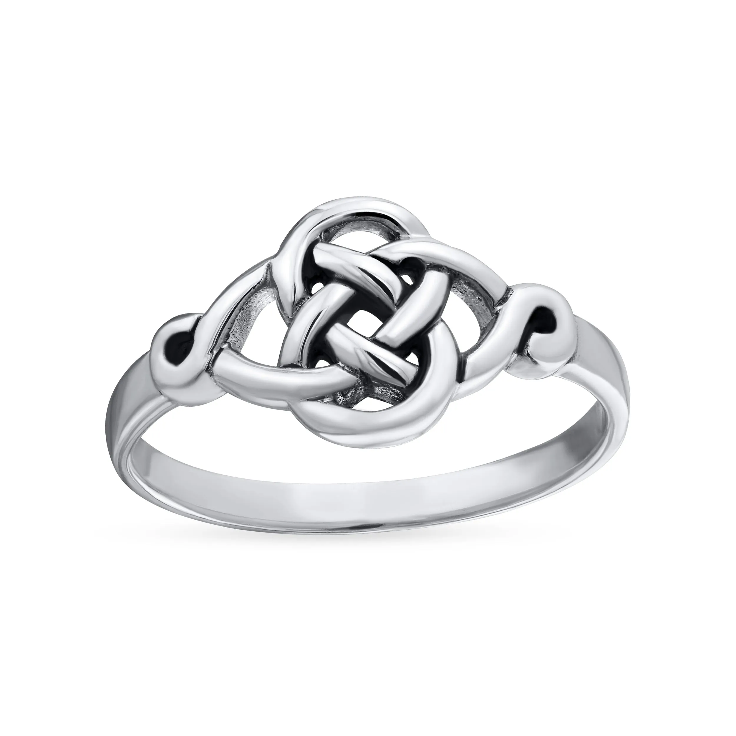 Best Friends Celtic Love Knots Infinity Promise Ring Band .925 Sterling Silver