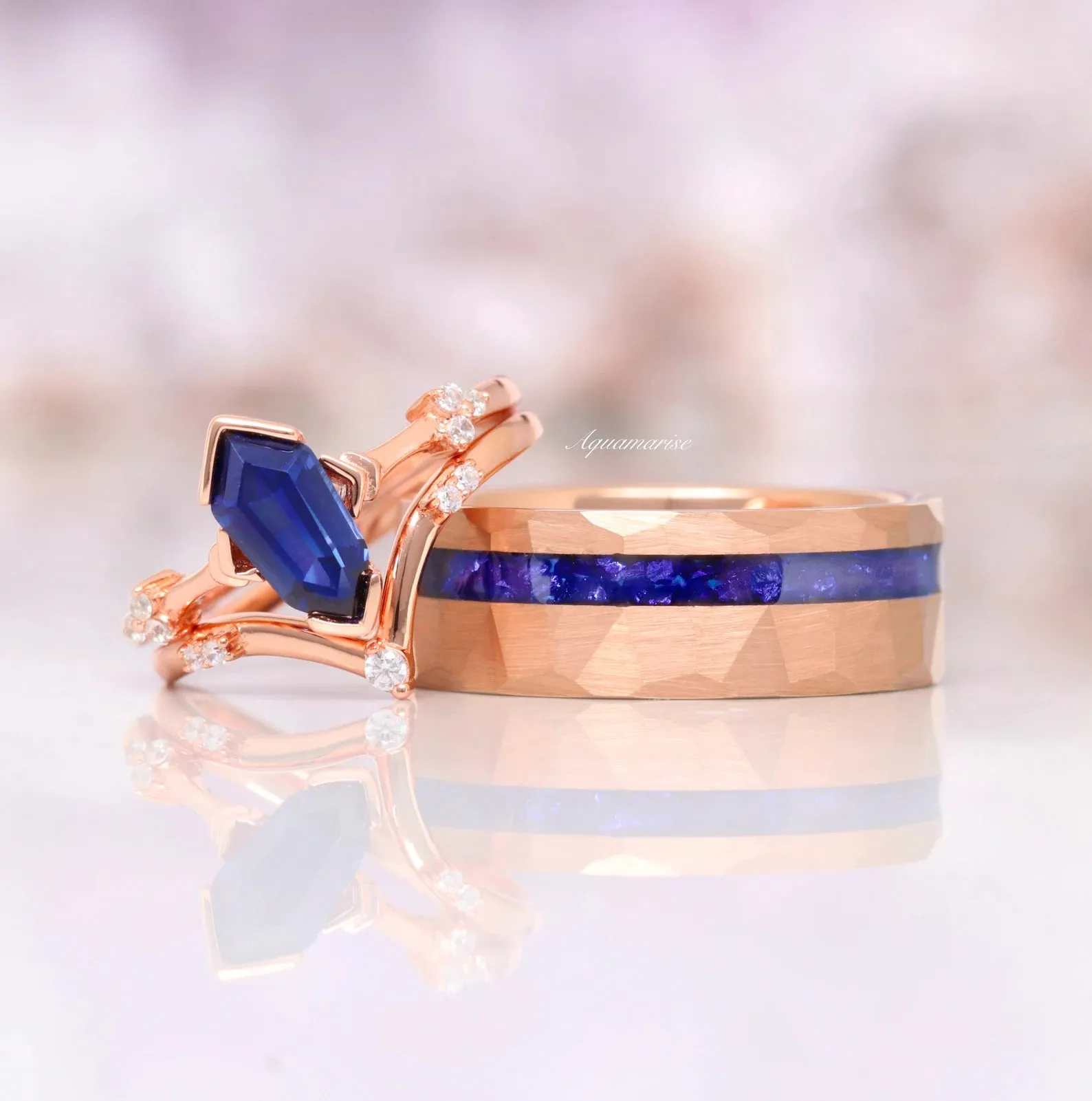 Blue Sapphire Couples Ring