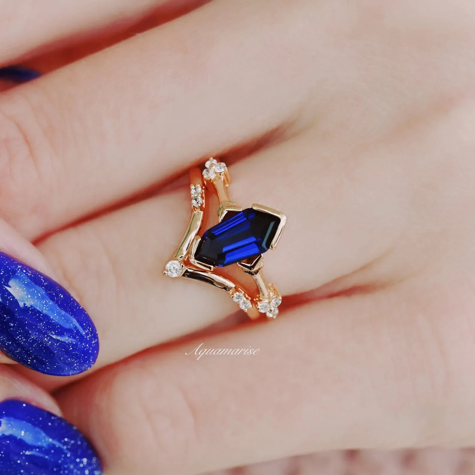 Blue Sapphire Couples Ring