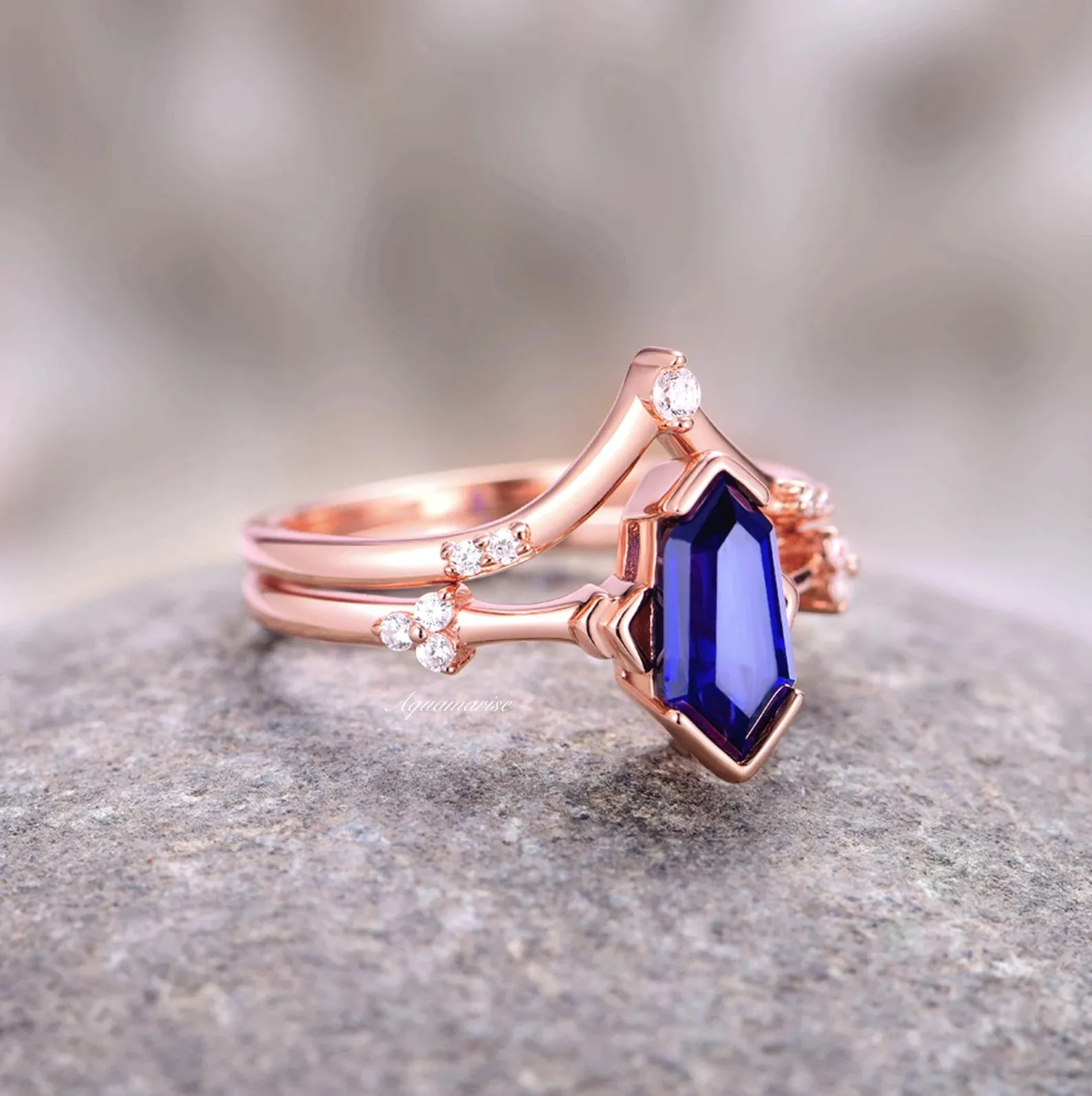 Blue Sapphire Couples Ring