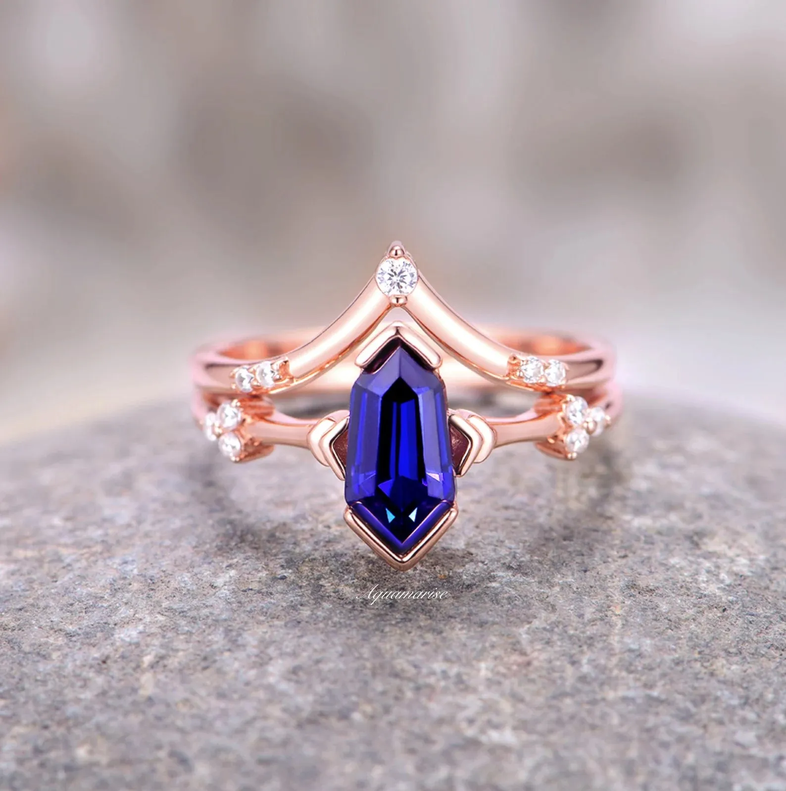 Blue Sapphire Couples Ring