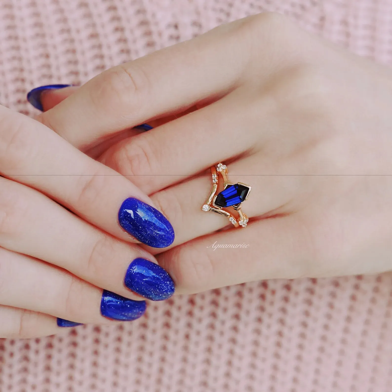 Blue Sapphire Couples Ring