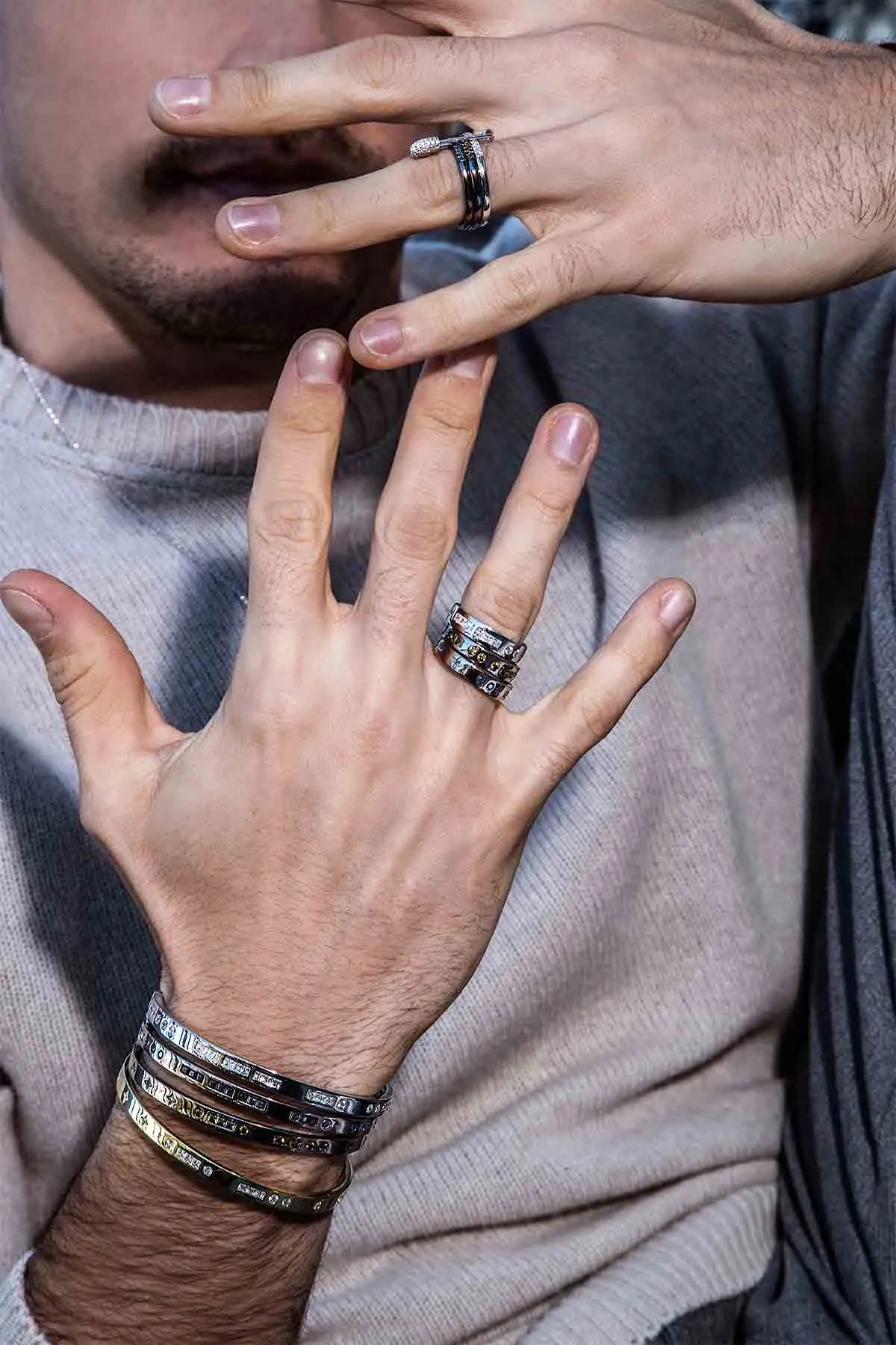 Blue Smile Morse Code Ring