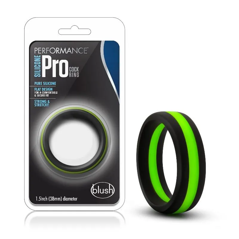 Blush Performance Silicone Go Pro Cock Ring Black/Green/Black