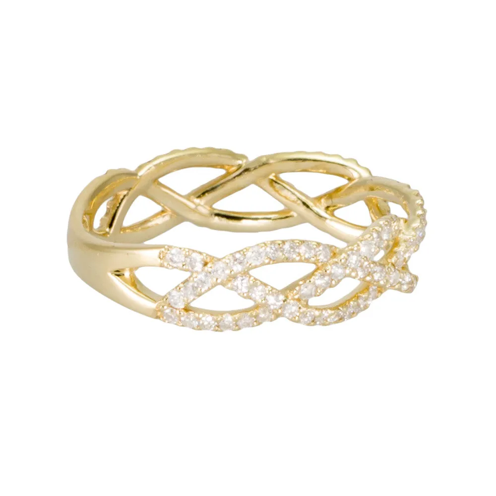 Braided Diamond Ring