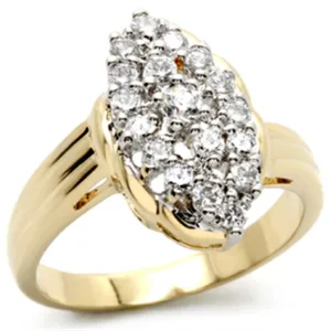 Brass Ring with AAA Grade CZ in Clear for Women Style 2W032