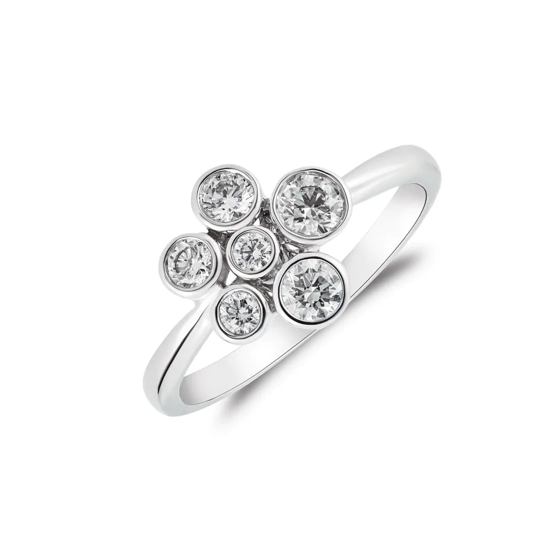 Bubble Design Diamond Cluster Ring