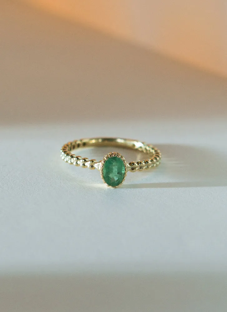 Caes emerald may birthstone 14k gold