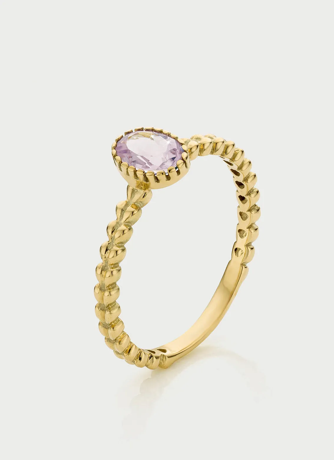 Caes moonquartz june birthstone ring 14k gold