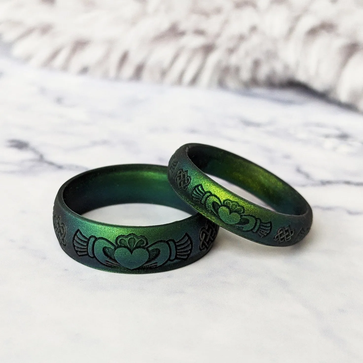 Claddagh Silicone Ring Custom Engraved