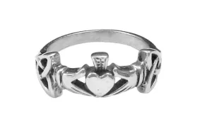 Claddagh with Eternity Knots Ring - Stainless Steel