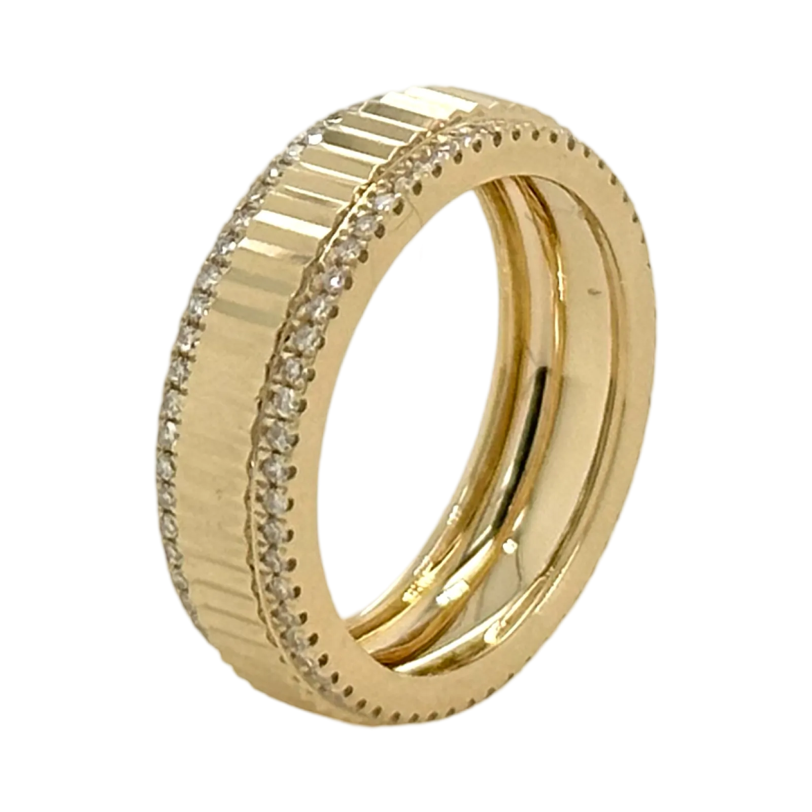 CORRUGATED DIAMOND PINKY RING