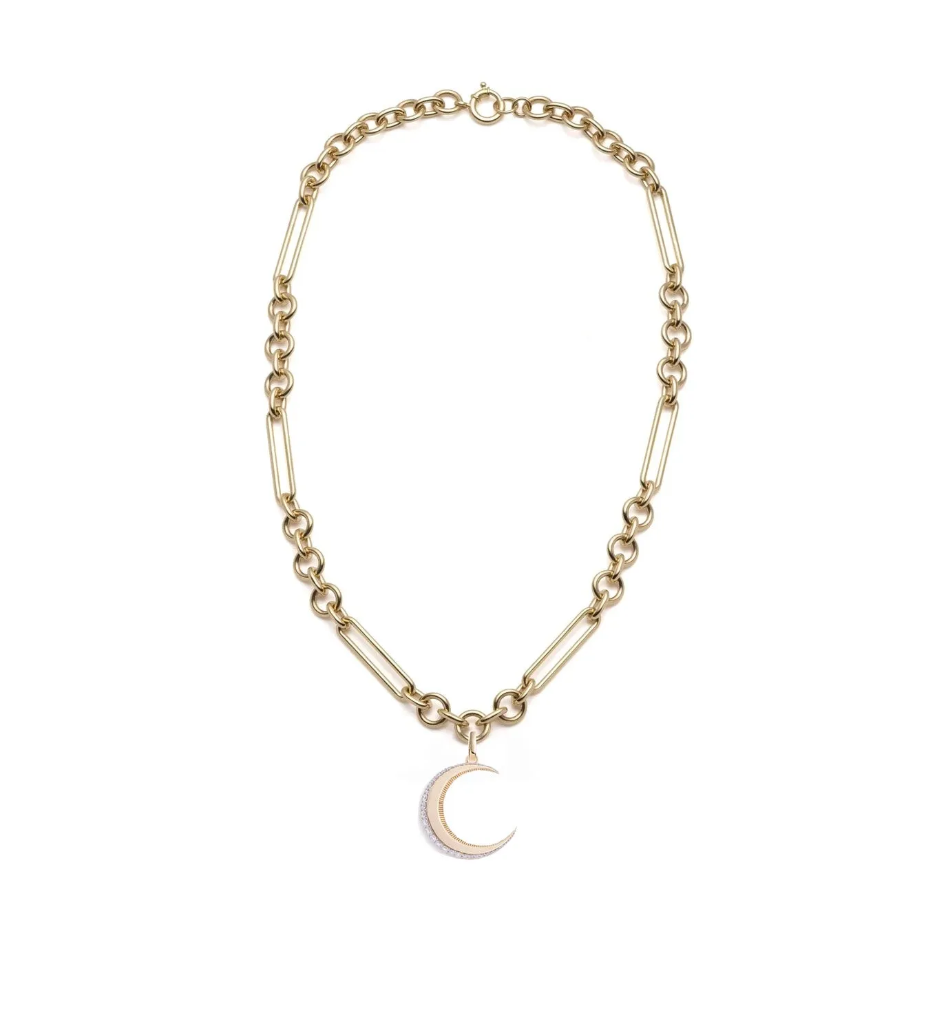 Crescent - Karma : Midsize Mixed Link Necklace