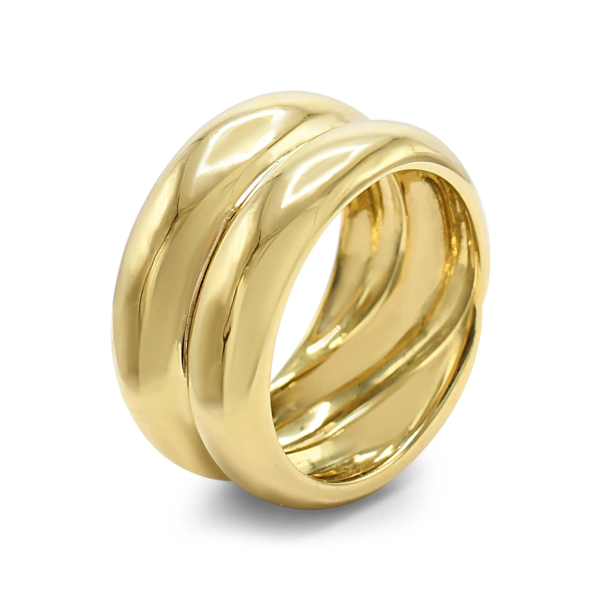 Crossover Design Dress Ring - 18ct Yellow Gold