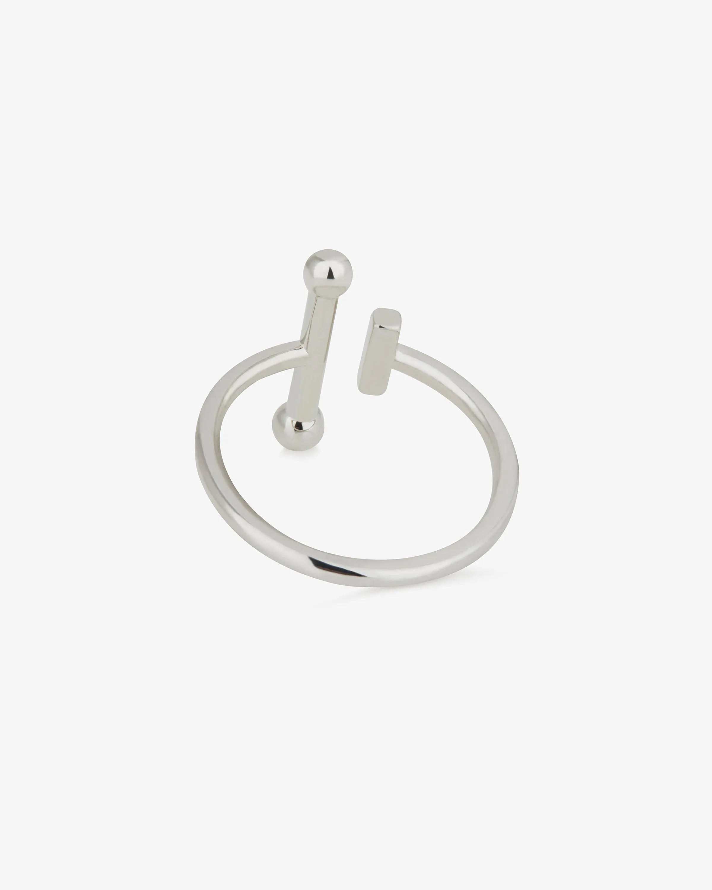 Crystal Music Bar Ring - Silver