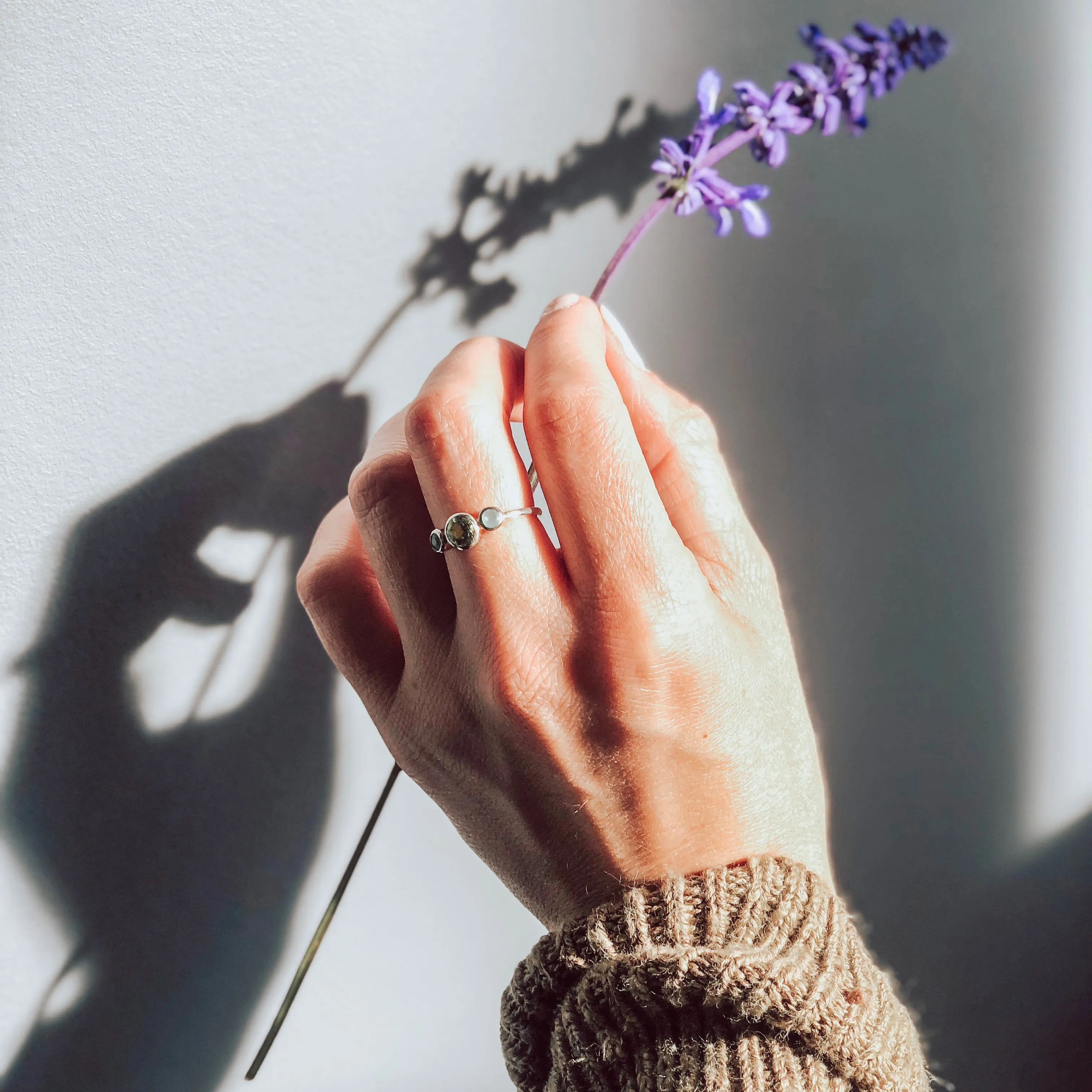 Custom Birthstone Ring for Mom of Two