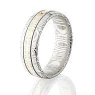 Damascus Steel Wedding Rings, Damascus & Gold Ring