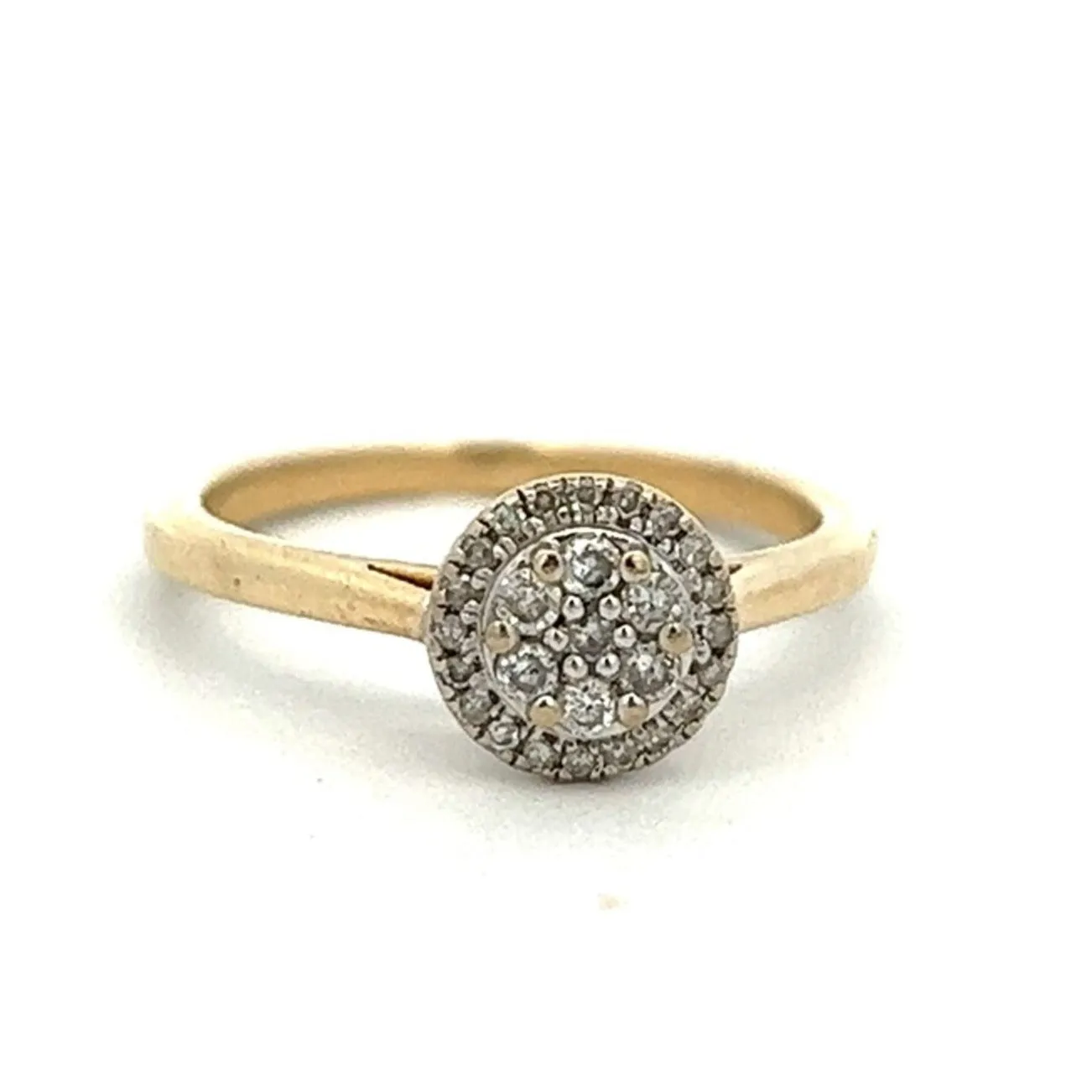 Diamond Cluster Ring set in 9ct Yellow and White Gold