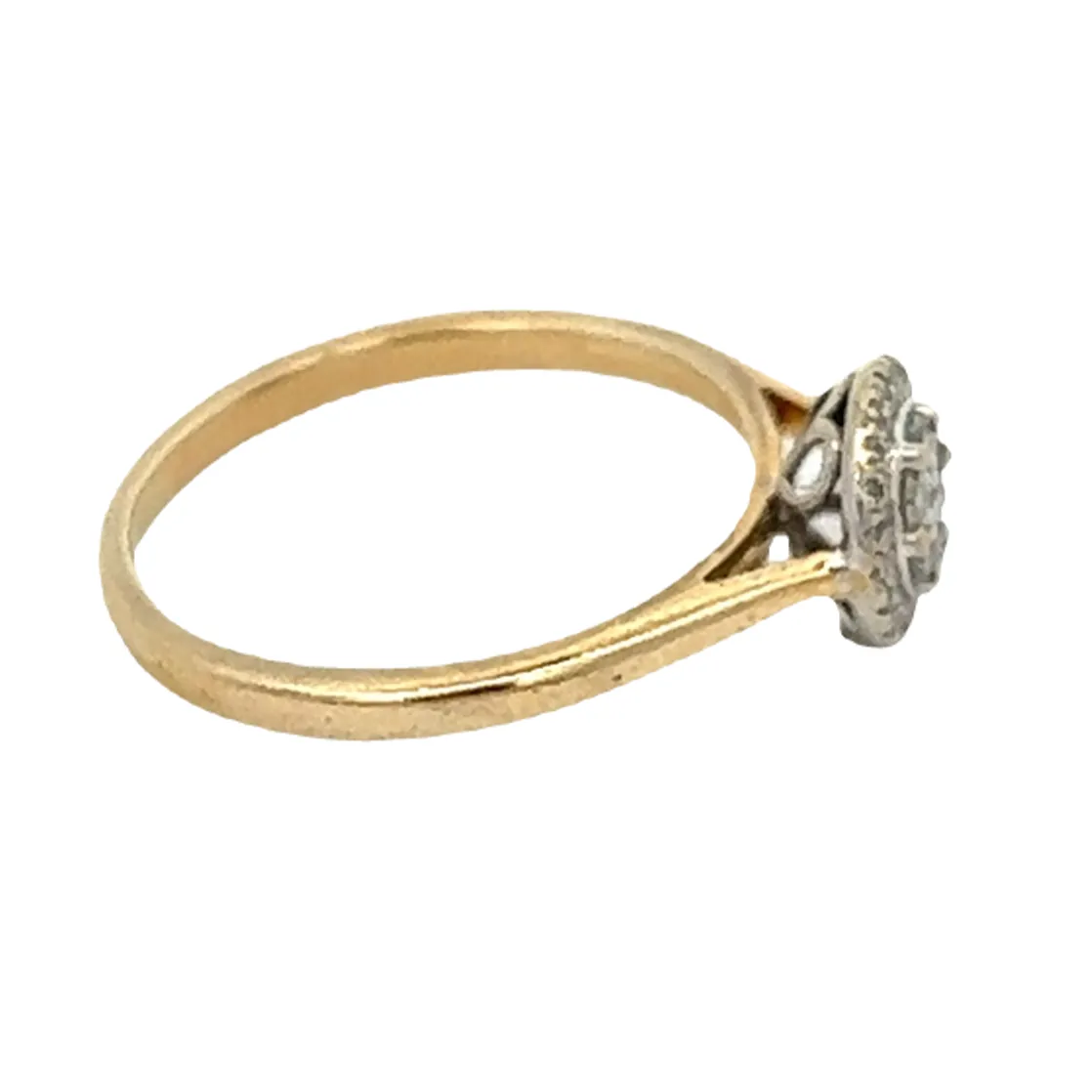 Diamond Cluster Ring set in 9ct Yellow and White Gold