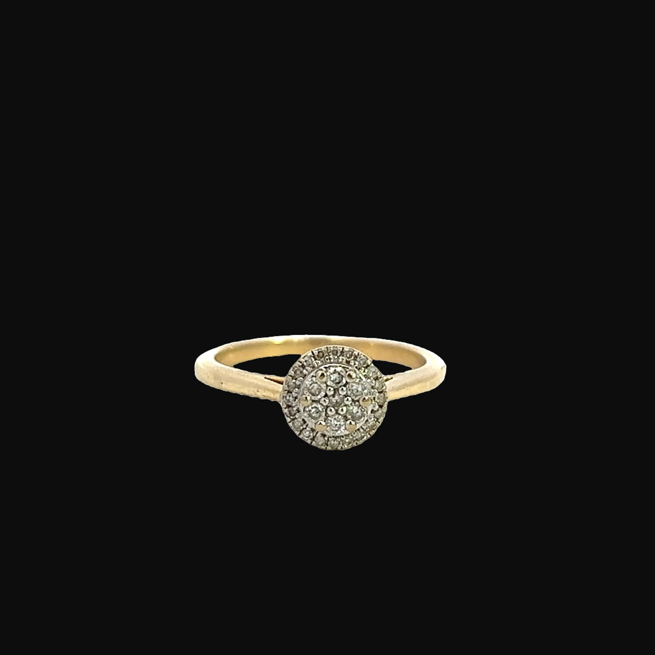 Diamond Cluster Ring set in 9ct Yellow and White Gold