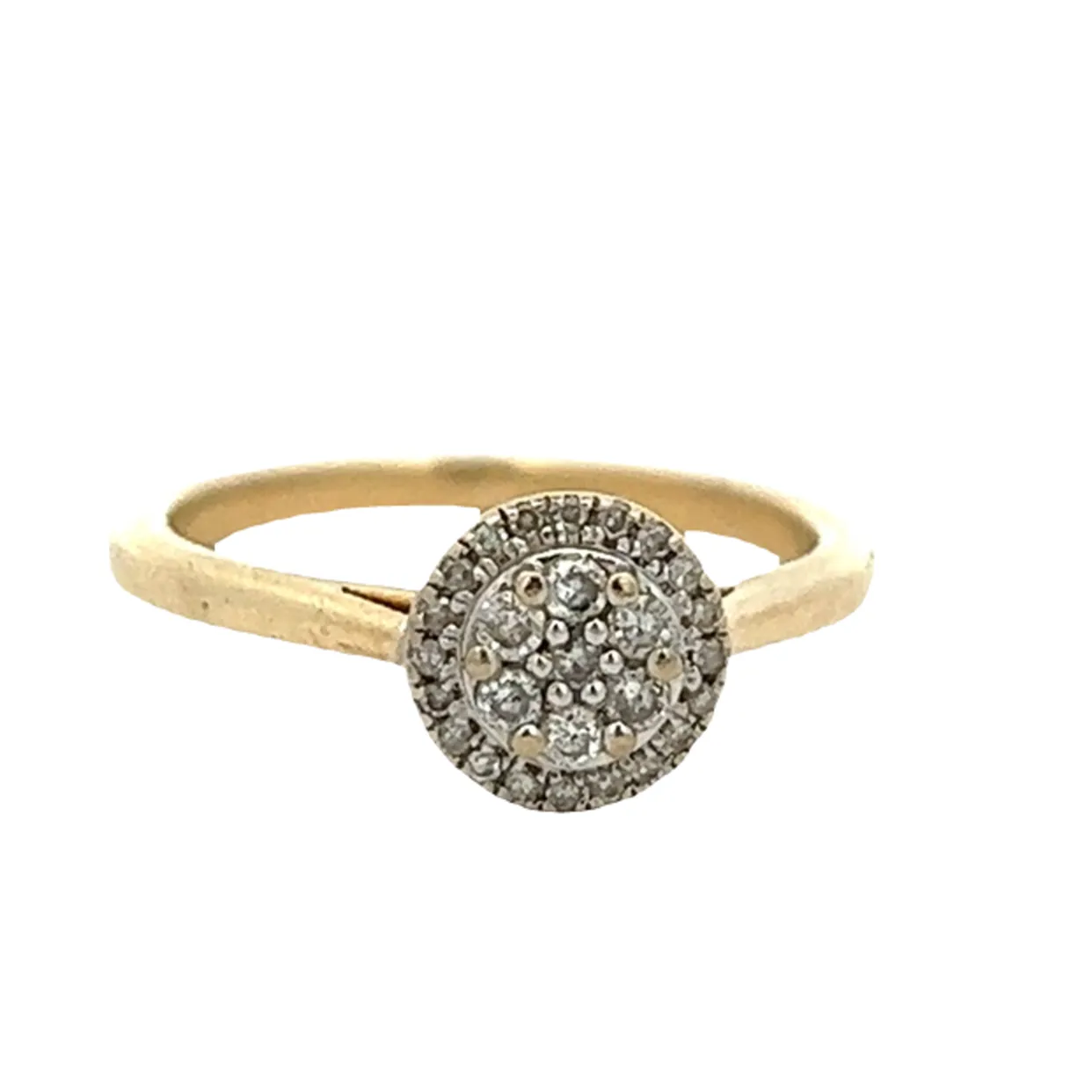 Diamond Cluster Ring set in 9ct Yellow and White Gold