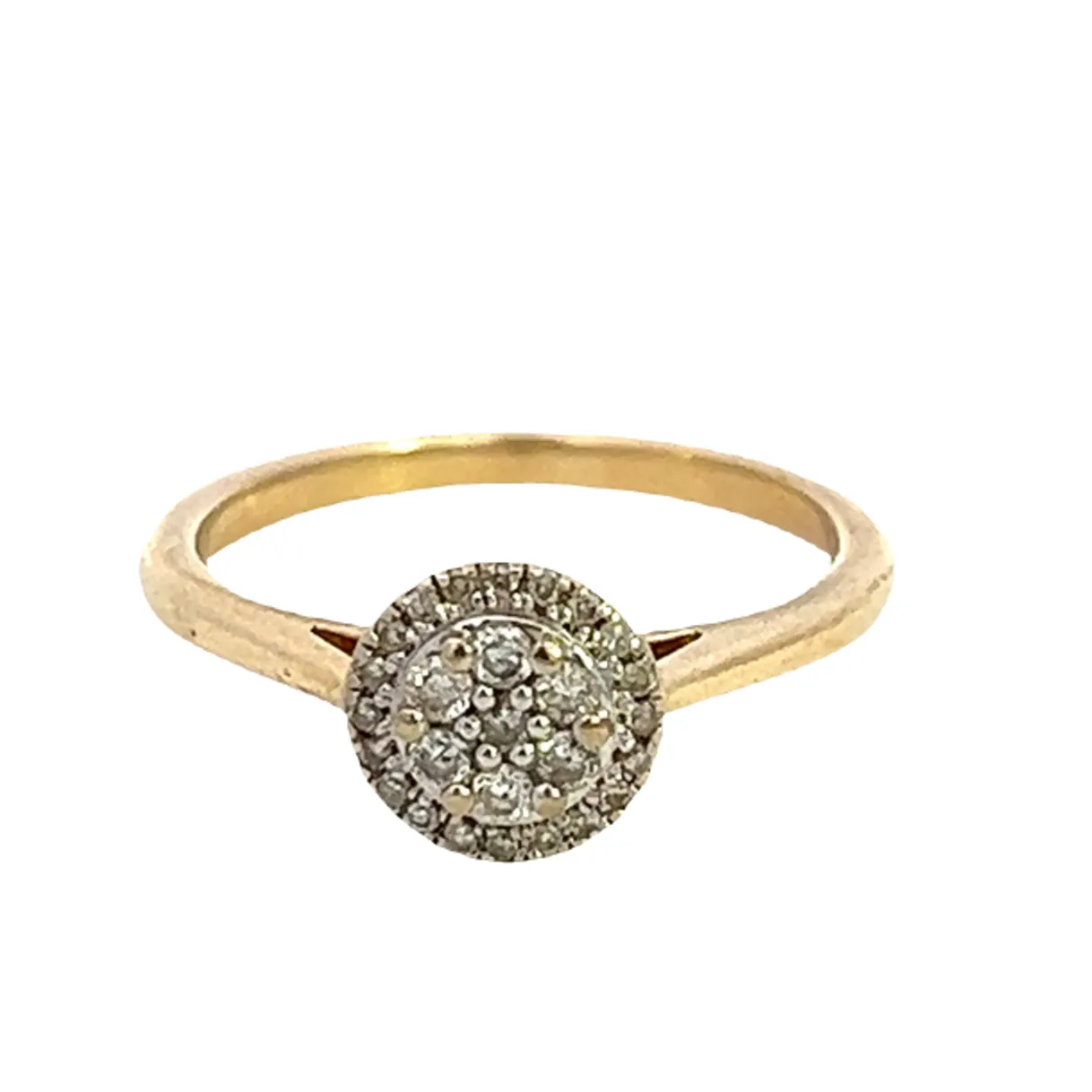 Diamond Cluster Ring set in 9ct Yellow and White Gold