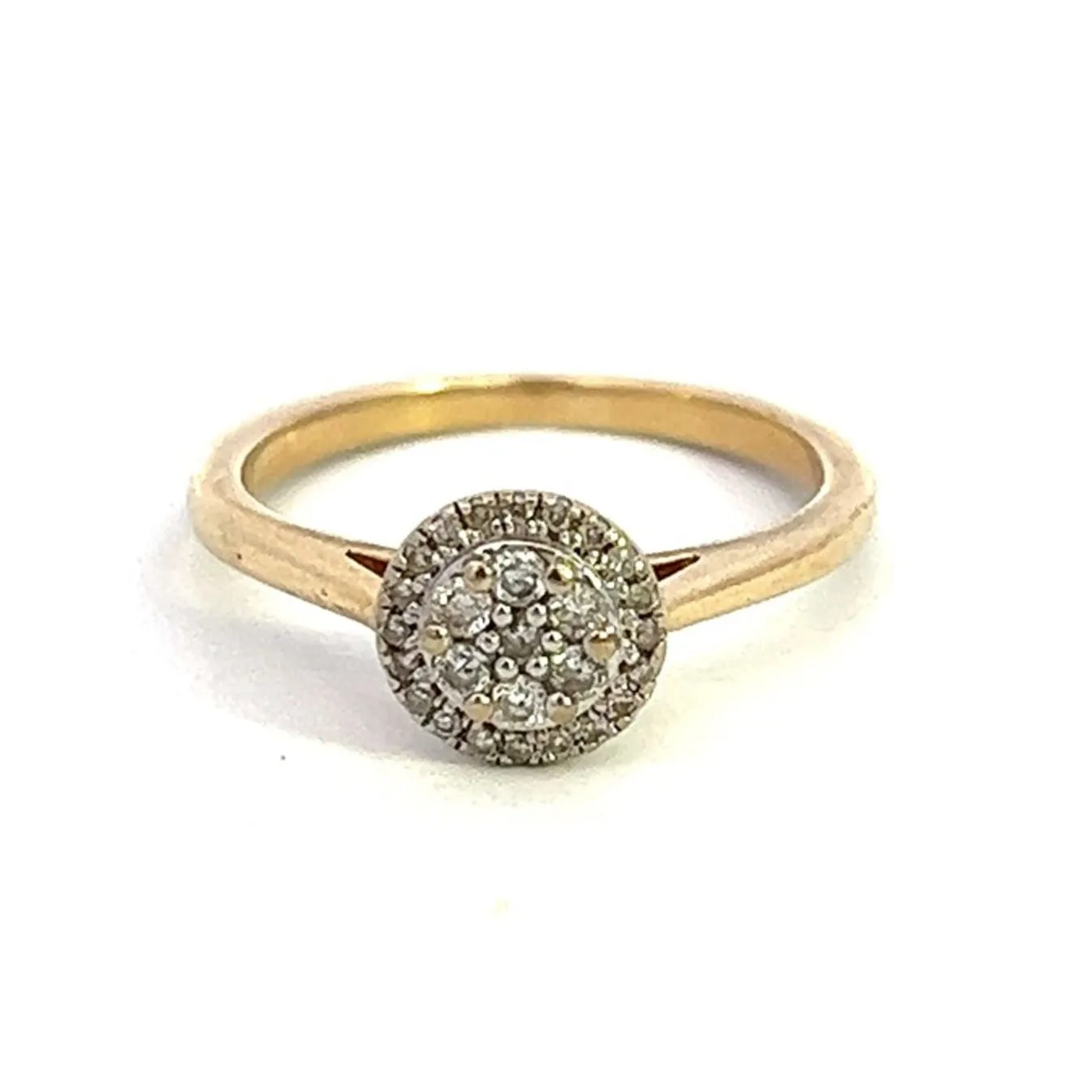 Diamond Cluster Ring set in 9ct Yellow and White Gold