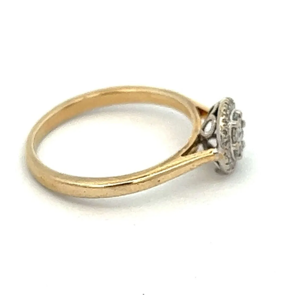 Diamond Cluster Ring set in 9ct Yellow and White Gold