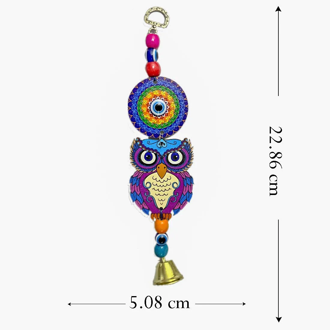 DT DECTONE Blue Evil Eye Hanging Pendant Decoration | Owl Design Lucky Hanging Ornament Amulet for Car | Nazar Battu Home and Office for Protection and Blessing