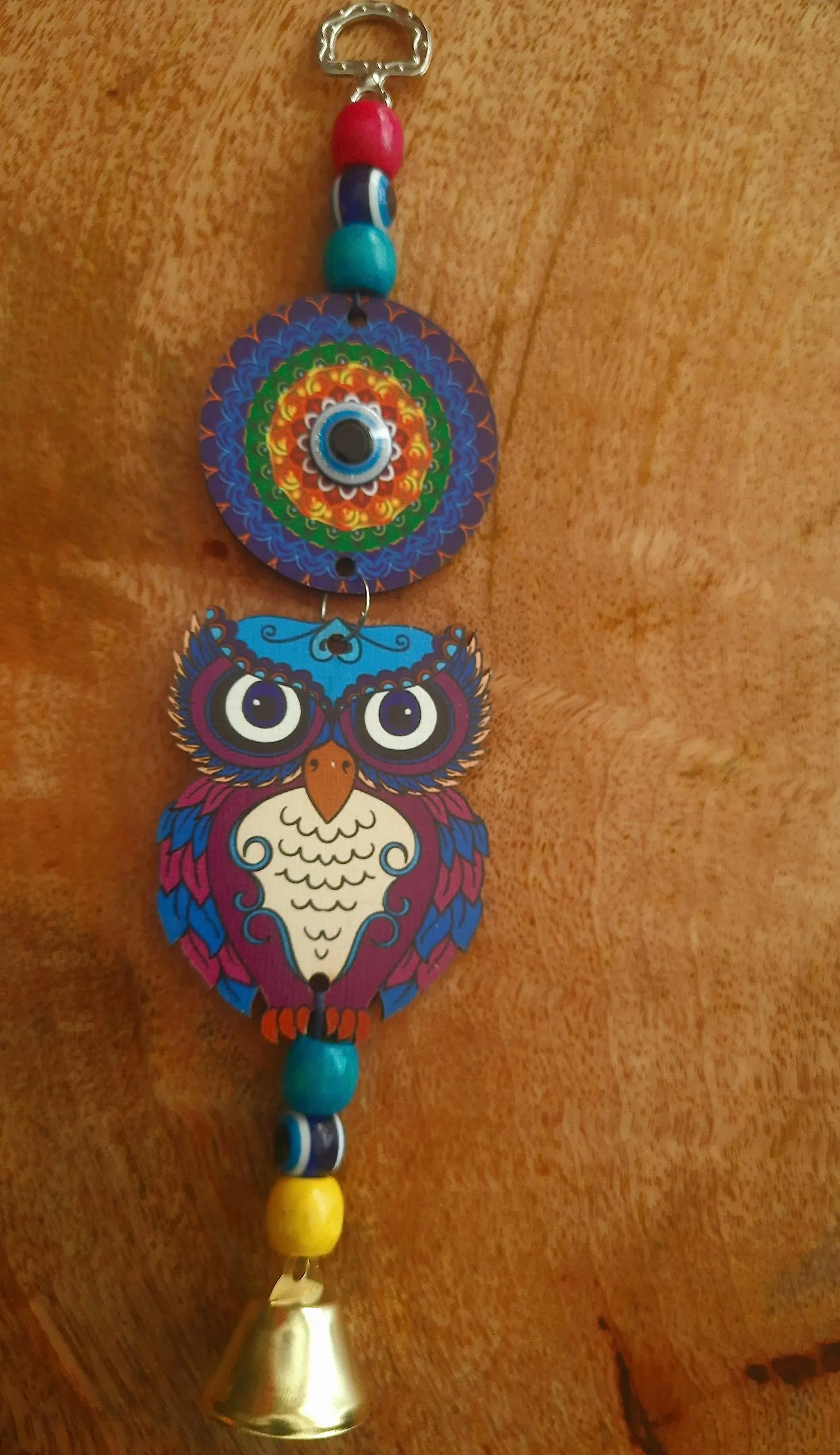 DT DECTONE Blue Evil Eye Hanging Pendant Decoration | Owl Design Lucky Hanging Ornament Amulet for Car | Nazar Battu Home and Office for Protection and Blessing