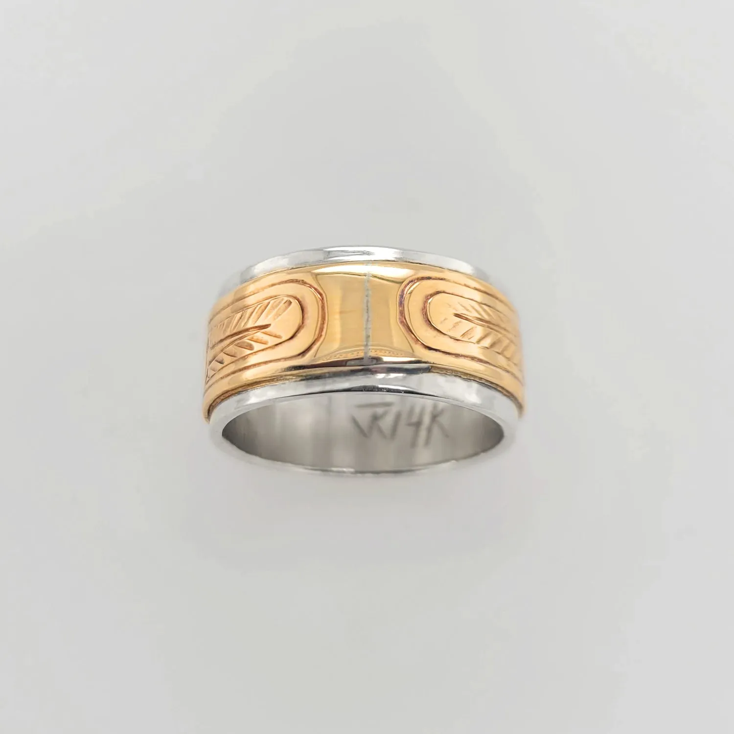 Eagle Silver with Gold Band