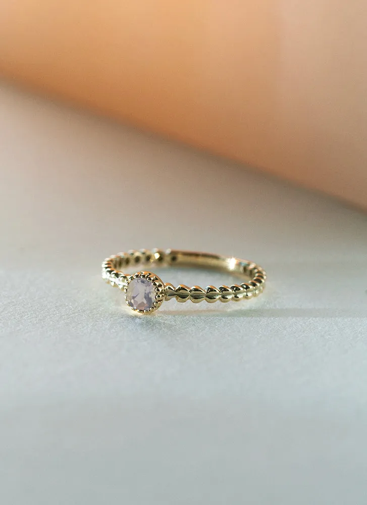 Edie moonquartz june birthstone ring 14k gold